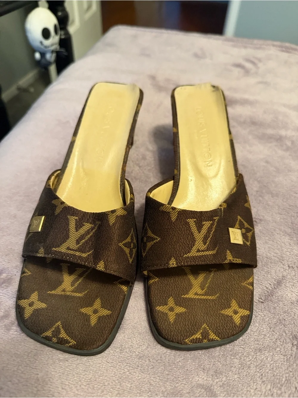Louis Vuitton Brown Monogram Slide Mules